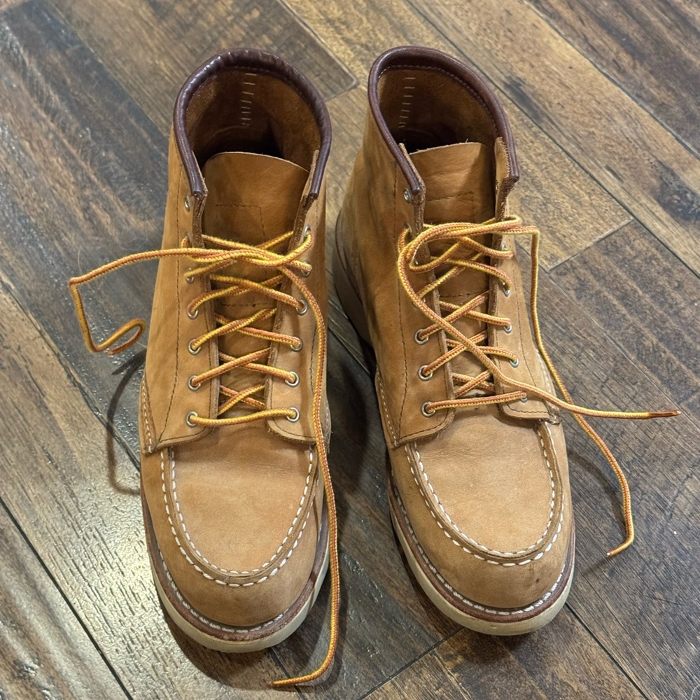 Red Wing Tan Lace Up Boots Moc-Toe